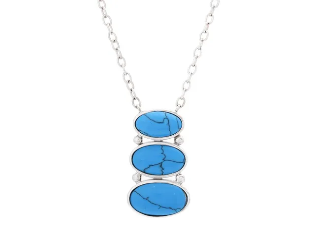 COLLIER, sterlingsilver, ankarlänk, blå stenar, längd 44,5 cm, vikt ca 6,8 g.
