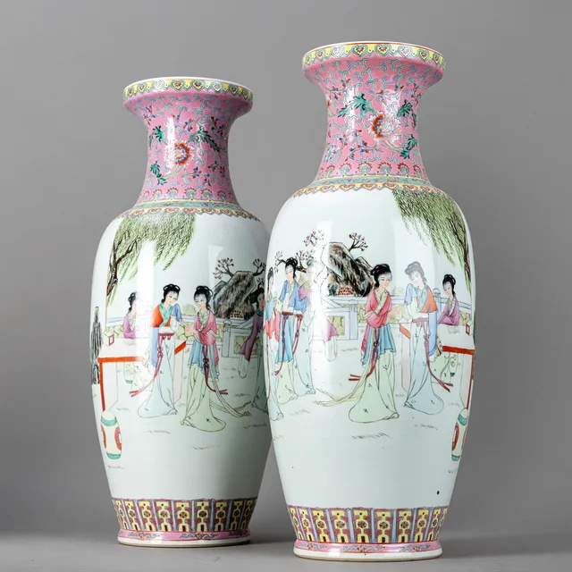 Chinesisches Vasenpaar, 2. Hälfte 20. Jh.