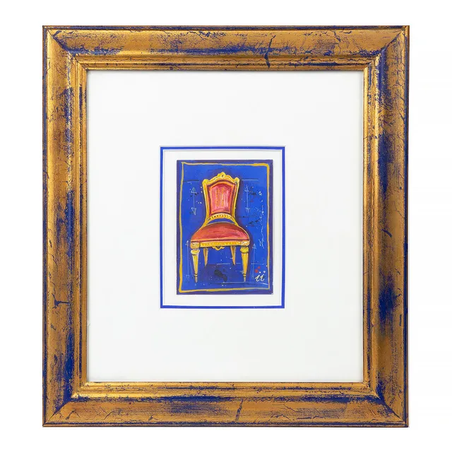 INGBRITT LAGERBERG. stol, gouache, signerad.