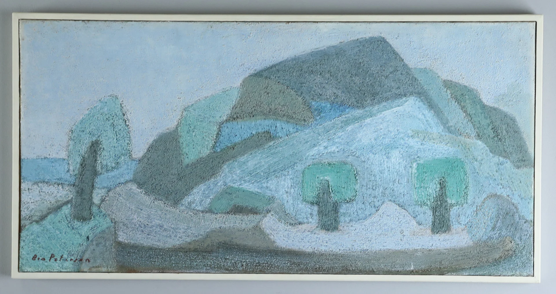 BIRGER BIA PETERSON. olja på duk, "Vid stillahavskusten", signerad. — Paintings — Hälsinglands Auktionsverk
