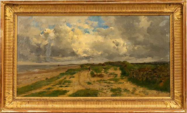 PIERRE EMMANUEL DAMOYE (1847-1916). "à Lalo", olja på duk uppklistrad på pannå, signerad, daterad 88.