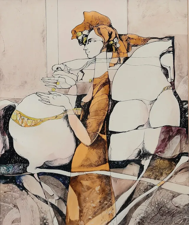 JOSEP BAQUÉS. Untitled (girl in profile).