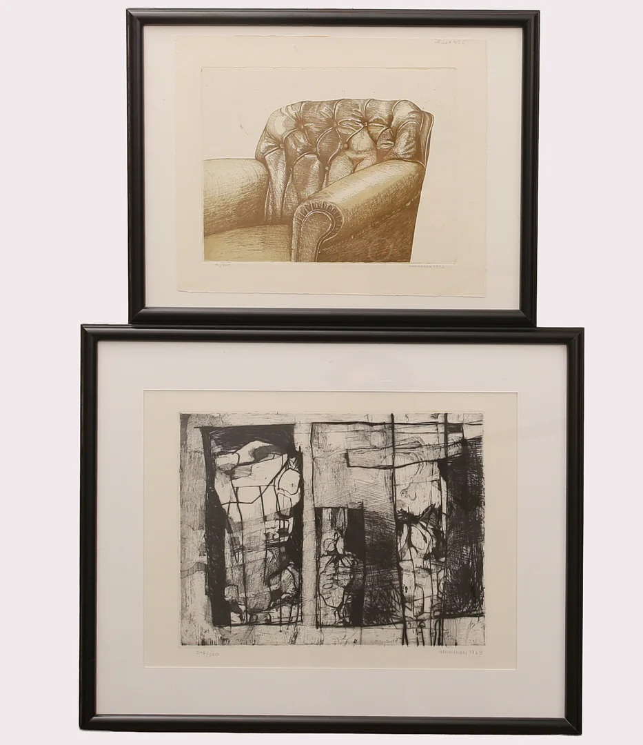 HANS HAMNGREN (1934-2017). 2 st., litografier, numrerade 246/320, 41/320 signerade Hamngren, daterade 1963 rsp. 1972. — Engravings & Prints — Limhamns Auktionsbyrå