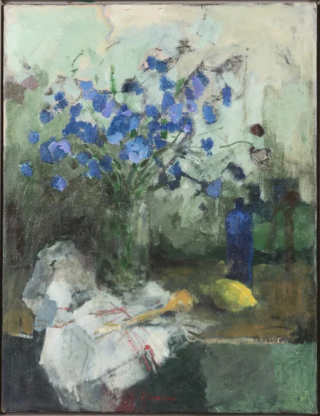 GÖRAN IVARSSON. f 1948. Olja på duk, blåklint, signerad.