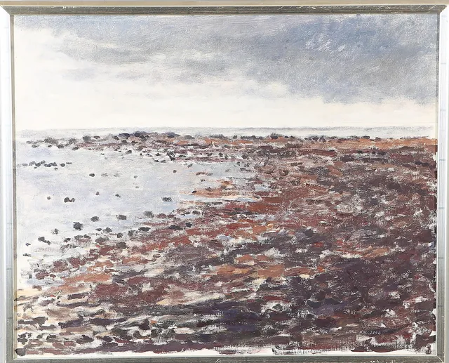 LARS HALLBERG. "Tångstrand" Morups Tånge, olja på duk, signerad, daterad a tergo 1977.