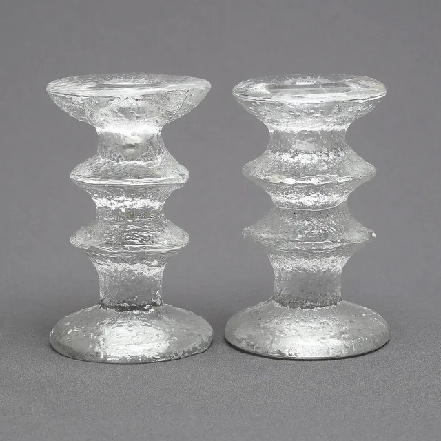 TIMO SARPANEVA. Ljusstakar, 2 st, glas, "Festivo", Iittala.