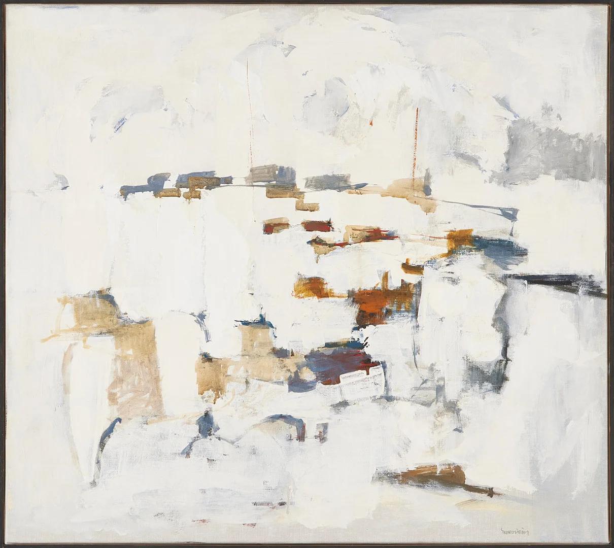 GÖSTA SUNDSTRÖM. Komposition, olja på duk, signerad. — Paintings — Stockholms Auktionsverk Magasin 5