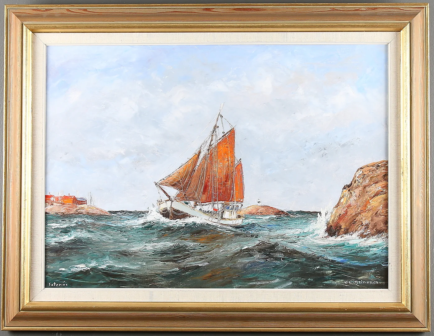 KURT ERIK HEINONEN. "Sotenäs", olja på duk, signerad. — Paintings — Stadsauktion Sundsvall