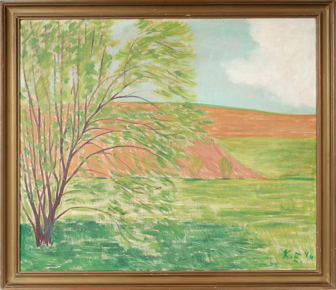 Kaj Ejstrup, landscape motif, oil on canvas. — Paintings and sculptures/Older pictorial arts — Lauritz