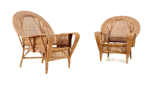 Kay Fisker for R. Wengler. Pair of bamboo armchairs, model Canton-Chair (2)