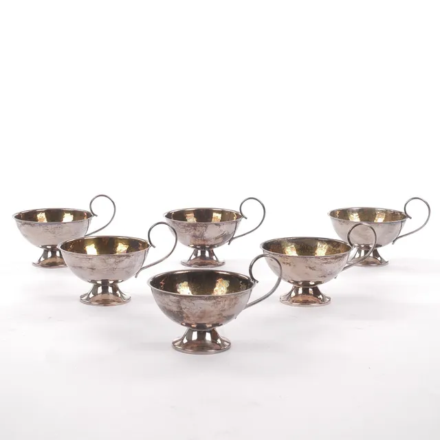 PUNSCHKOPPAR, 6 st silver, K&EC, 1960-tal.