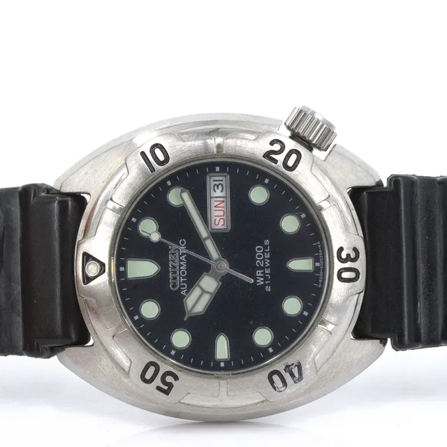 CITIZEN. "Dolphin", R 200 Automatic, dykarsur, automatic, gummiarmband, Japan.