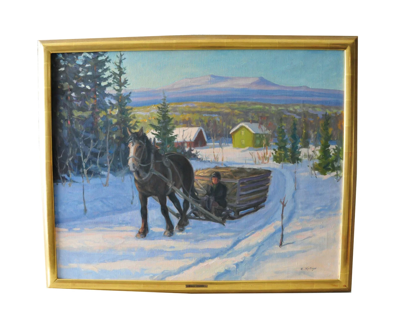 EINAR KRÜGER. Olja på duk. "Höskrinda, Härjedalen", signerad. — Paintings — Göteborgs Auktionsverk
