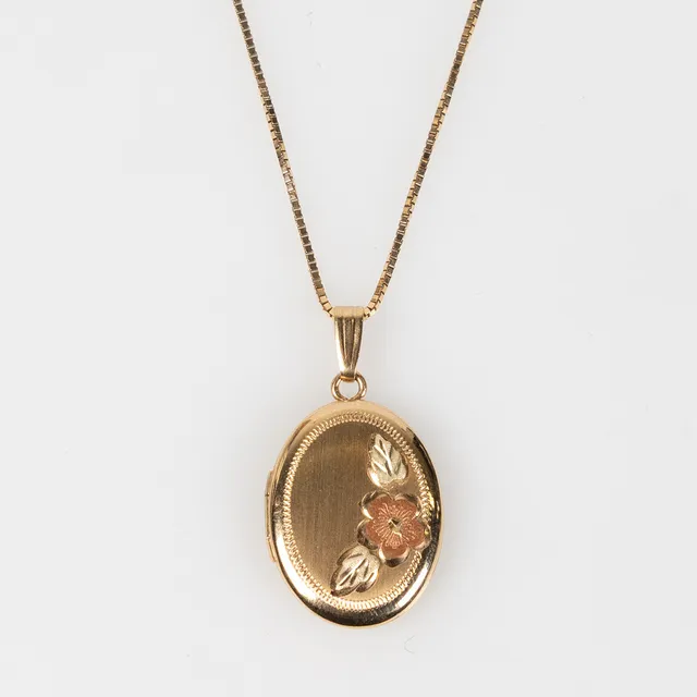 BERLOCK, USA, Gold filled, 1900-talets mitt. Kedja 18K guld.