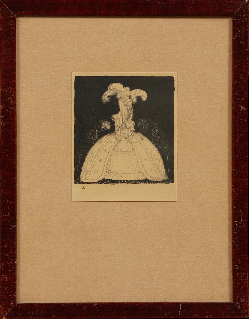 JOHN BAUER. "TVÅ FRIARE", litografi, no 5 ur boken "Troll", Ernst Bauers förlag, Göteborg, 1915. — Engravings & Prints — Göteborgs Auktionsverk