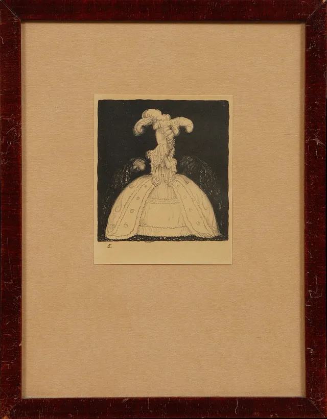 JOHN BAUER. "TVÅ FRIARE", litografi, no 5 ur boken "Troll", Ernst Bauers förlag, Göteborg, 1915.