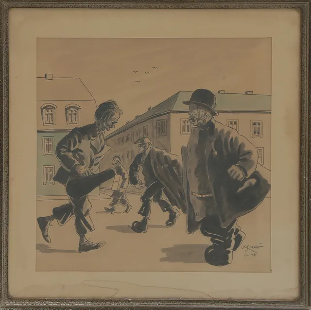 TECKNING, akvarellerad, 1948.