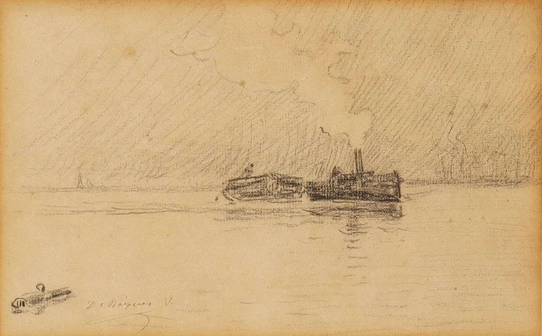 DIONÍS BAIXERAS (1862–1943). Barca. — Drawings — Barcelona Auctions