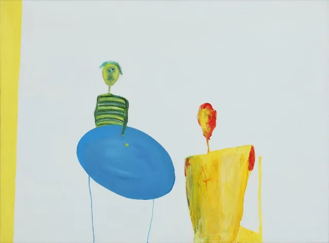 “Figurer ved bord”, 1971. Signed and dated on the reverse. Oil on canvas. 97×130 cm.
