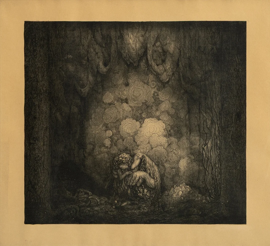 JOHN BAUER. "Humpe och hans mor", litografi. — Engravings & Prints — Auktionshuset Kolonn