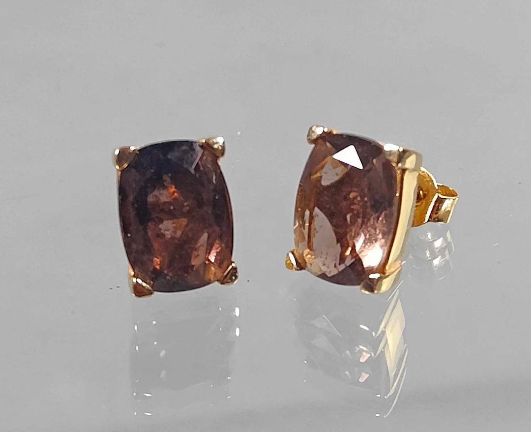 Rauchquarz Ohrringe, Gelbgold 585. — Earrings — Auktionshaus Bossard