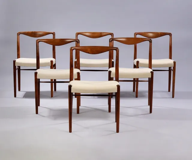 Kai Lyngfeldt Larsen. A set of six rosewood chairs (6)