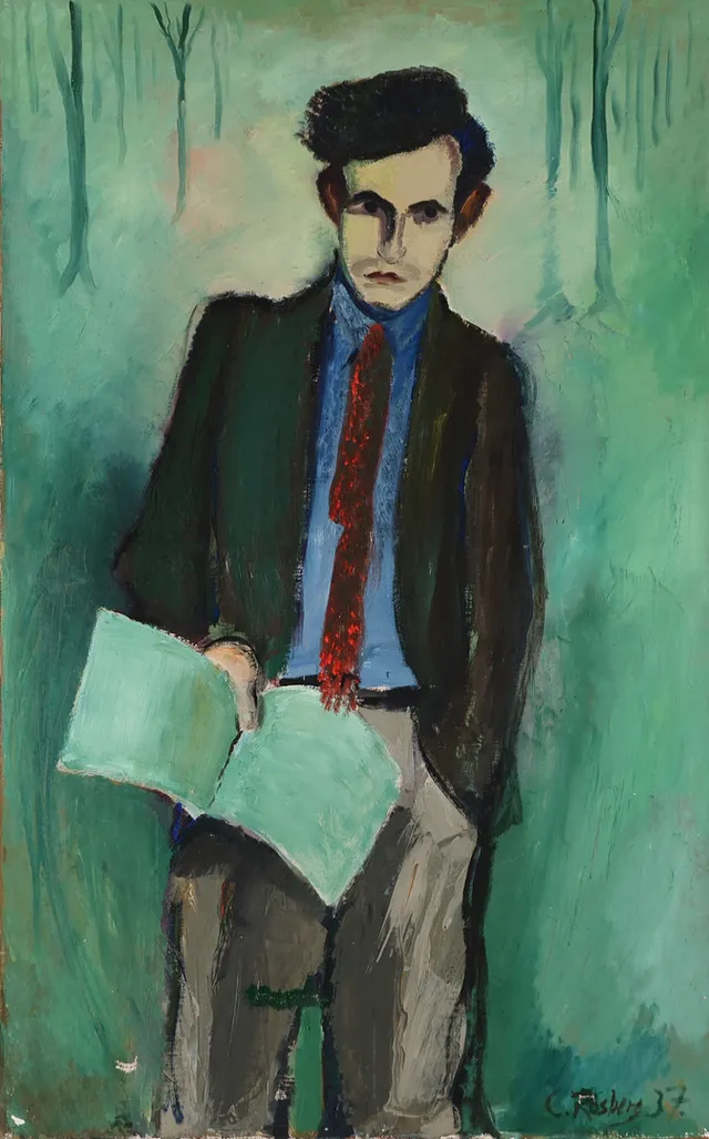 CARLO ROSBERG (1902-94). Portræt af ung mand, olie på lærred, signeret og dateret 1937.