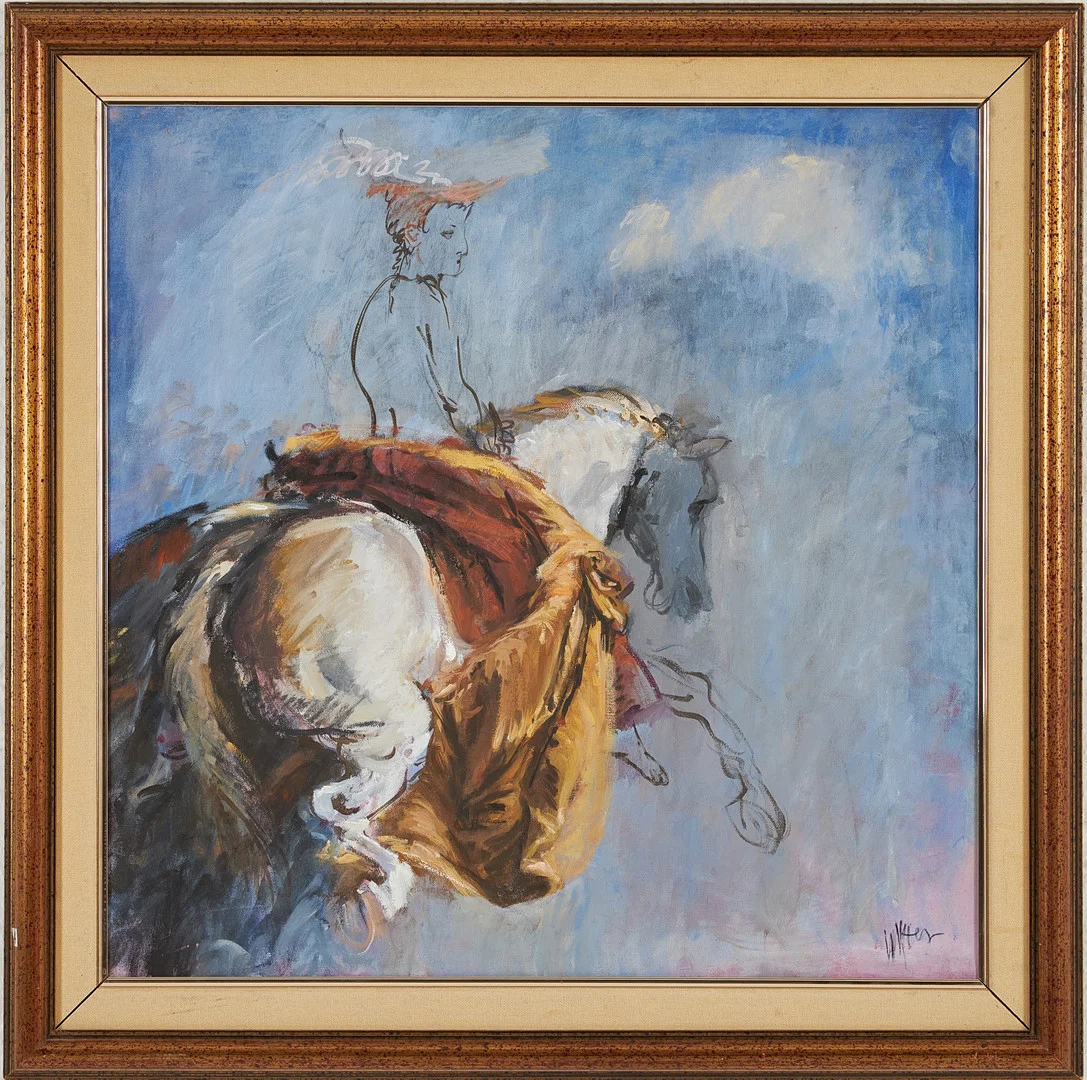 WILLY YTTER. Häst med ryttare, olja på duk, signerad W. Ytter. — Paintings — Stockholms Auktionsverk Magasin 5