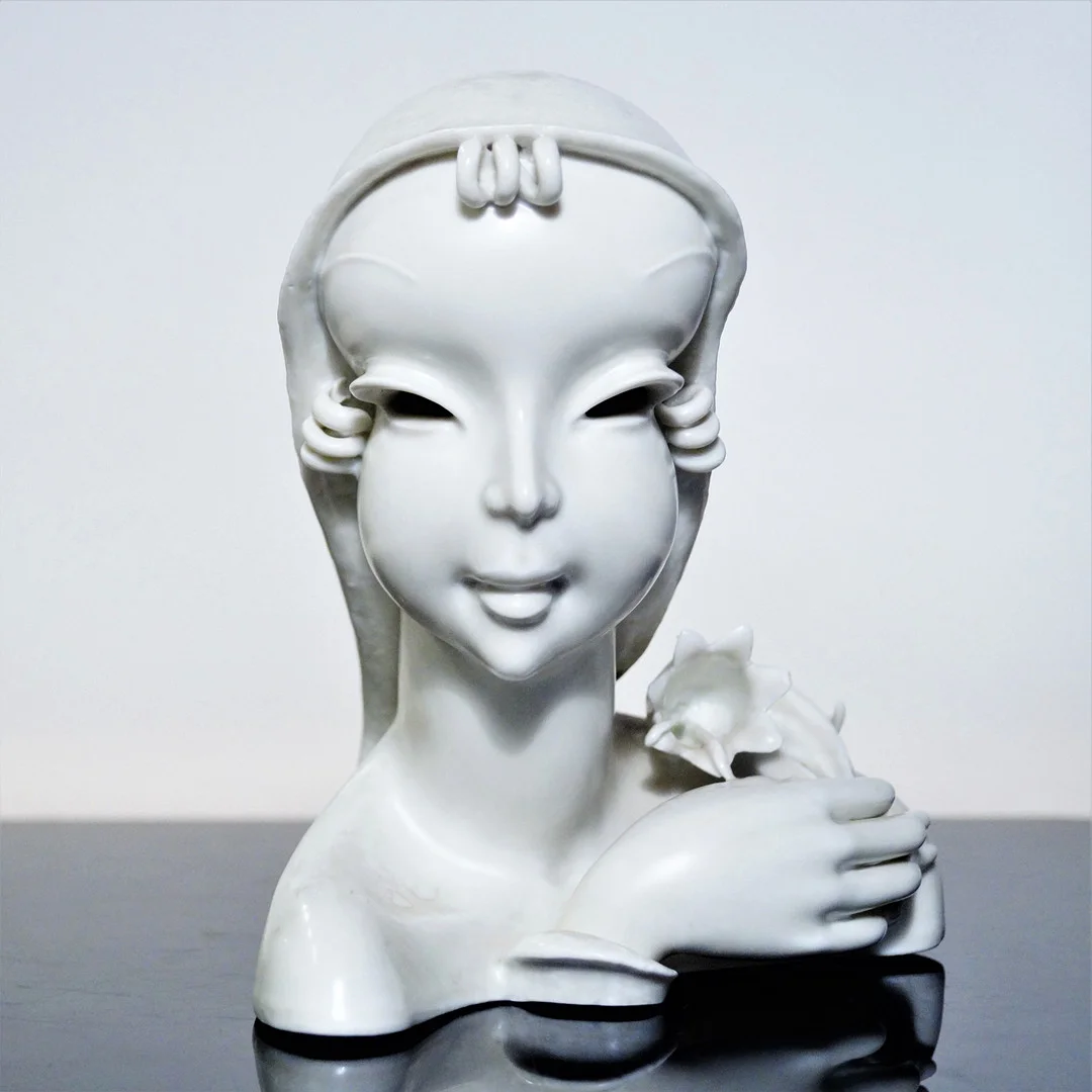 KARL GRÖSSL. figurin, porslin, art deco, Rörstrand/Lidköping. — European — Lysekils Auktionsbyrå