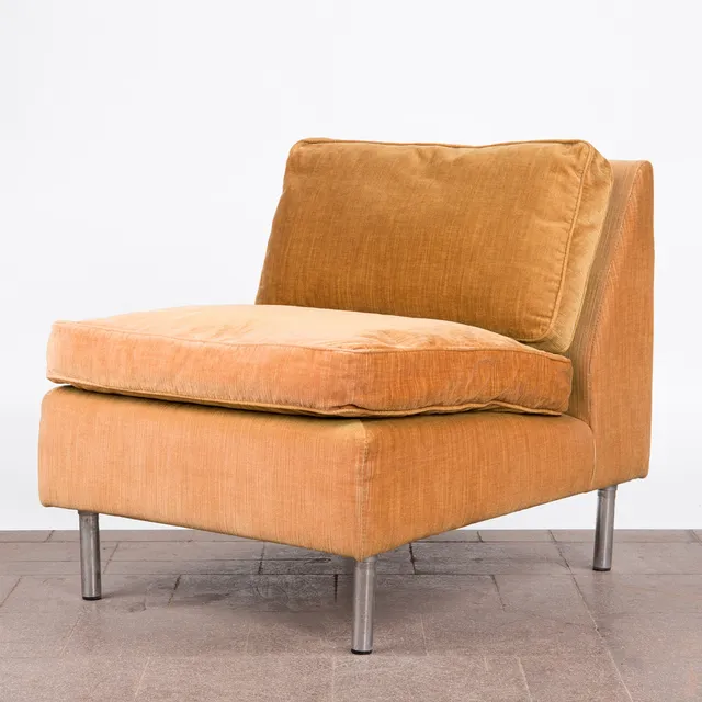 Sessel / Lounge Chair, Velours, Metall, 1960er Jahre, Frankreich.