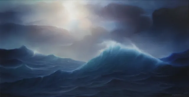KARL GUSTAV HOLMBERG. Storm på Nordsjön. olja på pannå, signerad och daterad 1965.