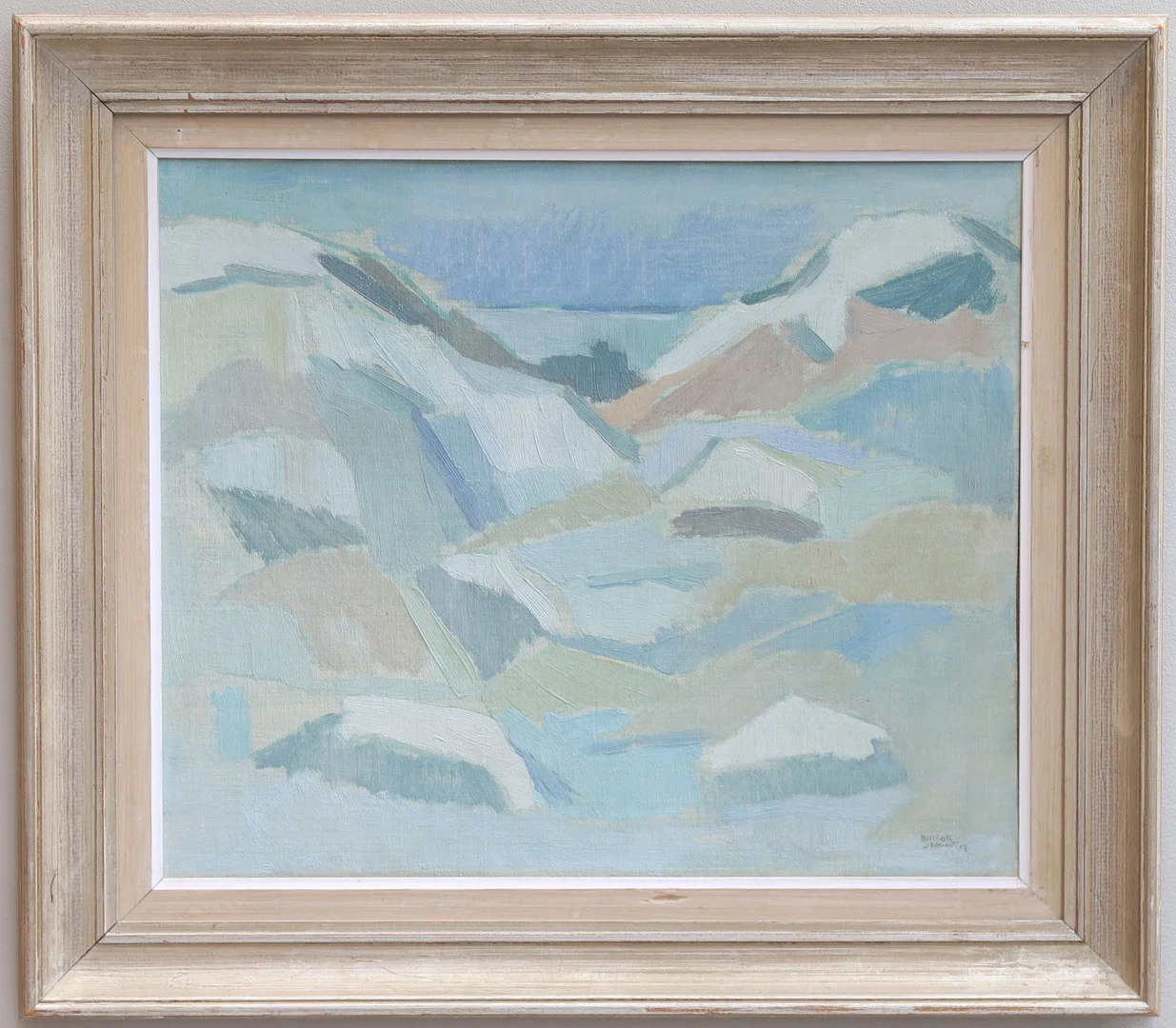 BIRGER STRÅÅT. "Vinter över Bråviken, Kolmården", olja på duk uppfordrad på pannå, signerad. — Paintings — Gomér & Andersson Nyköping