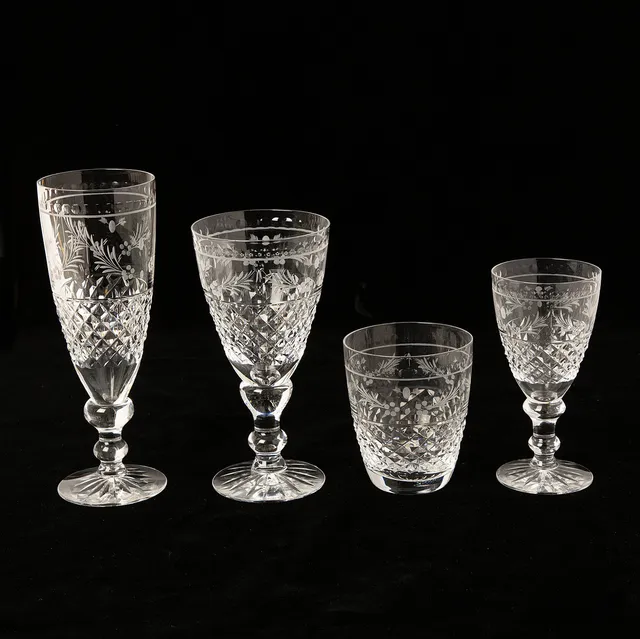 FRITZ KALLENBERG. Glasservis, Elvira Madigan, 47 delar, Kosta.