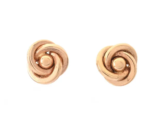 ÖRHÄNGEN, 18K guld, knutar, stift, vikt ca 0,6 g.