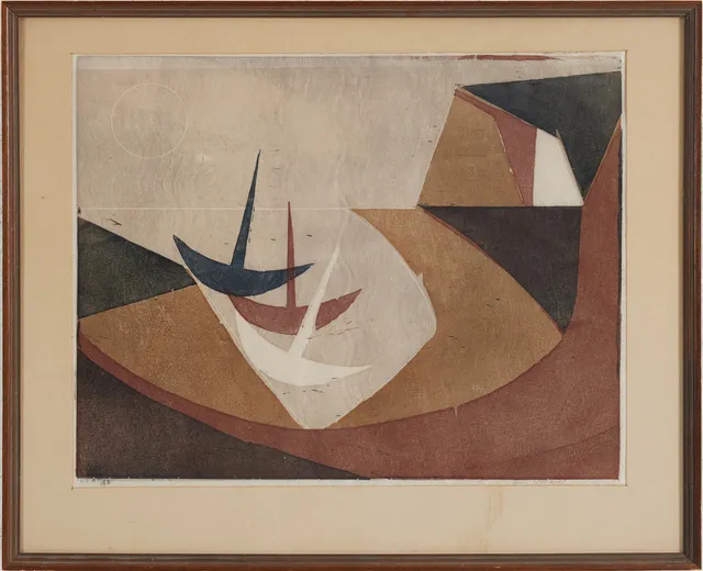GERRY ECKHARDT (LETTLAND 1902-1984). ''Riviera'', träsnitt, 1956, signerad, numrerar 15/20.