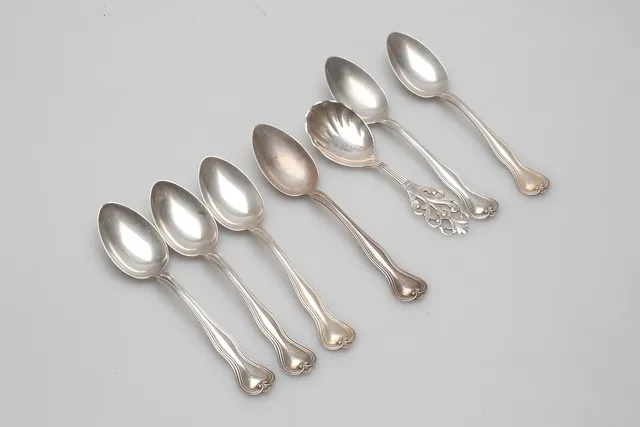 SKEDAR, 6+1 st, silver, vikt ca. 179,6 gram.