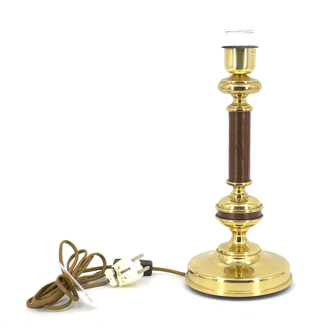 BORDSLAMPA, mässing, trä, Armatur HA Hantverk, 1900-tal. — Table Lamps — Höganäs Auktionsverk