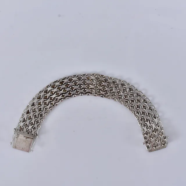 ARMBAND, X-länk, silver, Jo-ans Guld Köping 1974.
