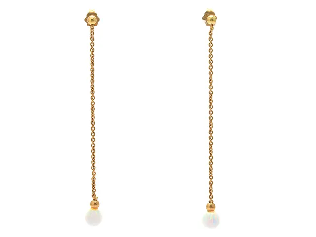 ÖRHÄNGEN, 18K vikt 2.2 g syntetisk opal