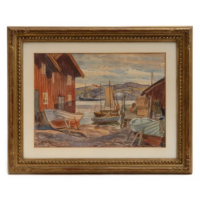 GUNNAR WEINBERG. Akvarell, signerad och daterad -36.