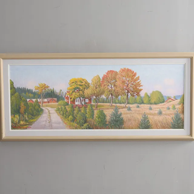 EDVIN AXELSSON. Olja på duk, "Lövnäset i Kilsbergen", signerad och daterad 1976.