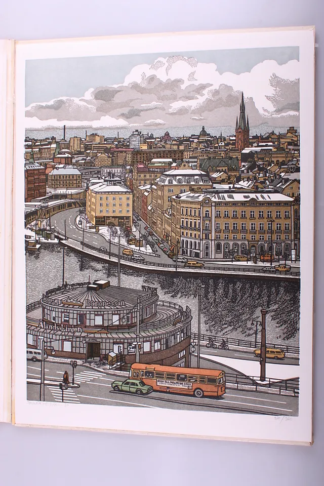 SVEN OLOF EHRÉN. färglitografier, Stockholmsmotiv, numrerade, signerade och daterade 1980.