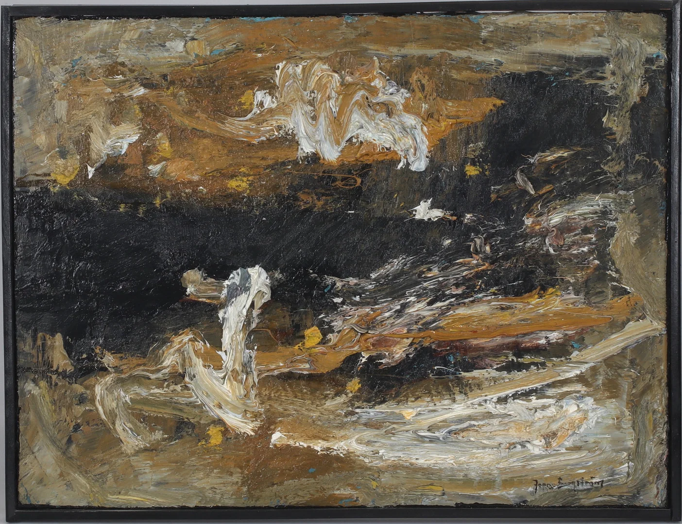 JONNE BERGSTRÖM. "Skepnad", olja på duk, signerad, daterad 1969, a tergo. — Paintings — Stadsauktion Sundsvall