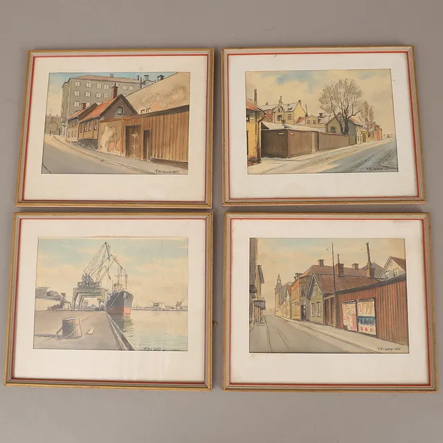ROLF ERIKSSON. Akvareller, 4 stycken, signerade.