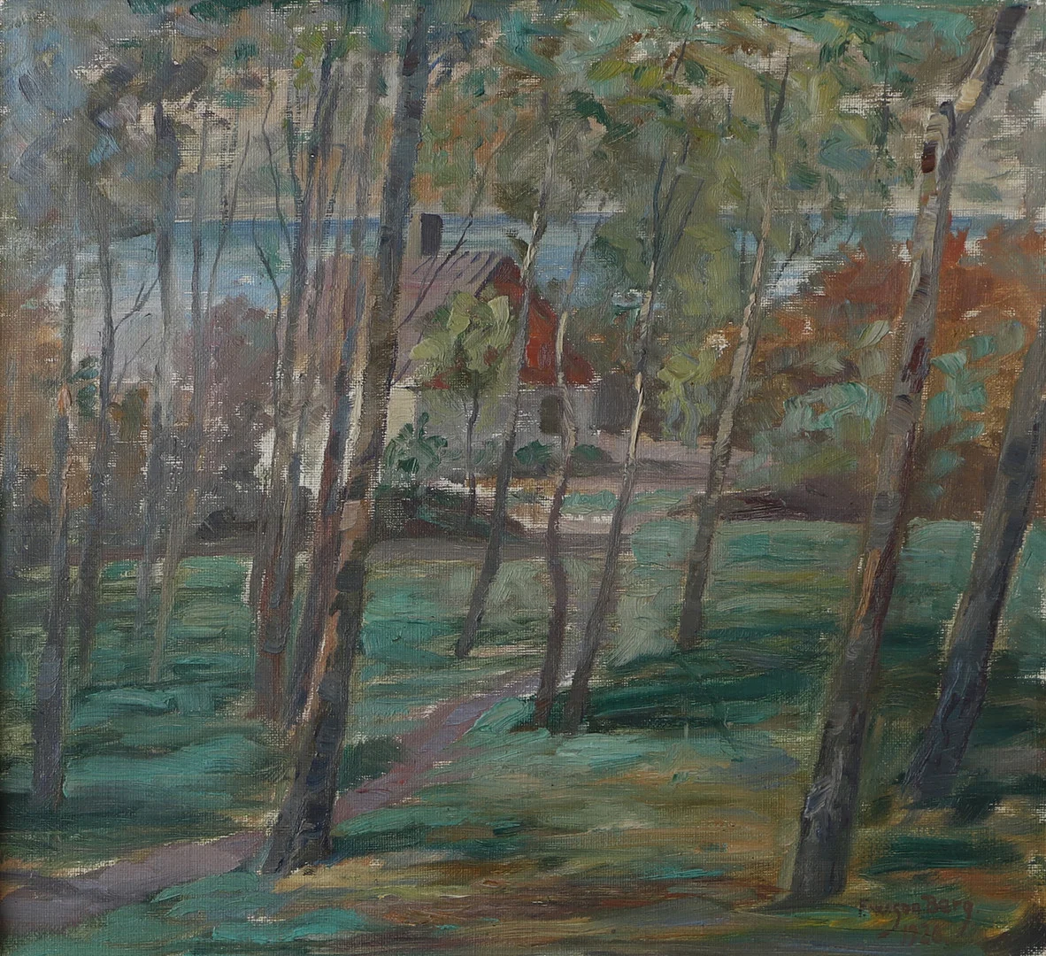 FOLKE WILHELMSSON BERG. Kustlandskap, olja på duk, signerad F. W-son Berg. — Paintings — Helsingborgs Auktionskammare