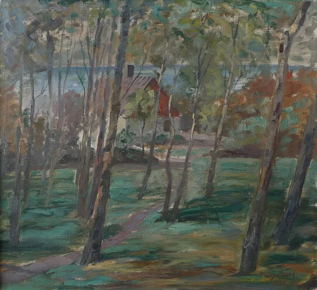 FOLKE WILHELMSSON BERG. Kustlandskap, olja på duk, signerad F. W-son Berg.
