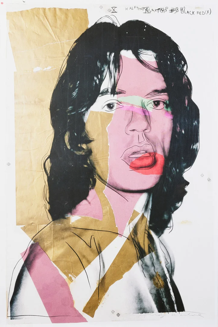 ANDY WARHOL. efter, "Mick Jagger 1975", offset litograph for MUMOK, Vienna. — Engravings & Prints — Stockholms Auktionsverk Magasin 5