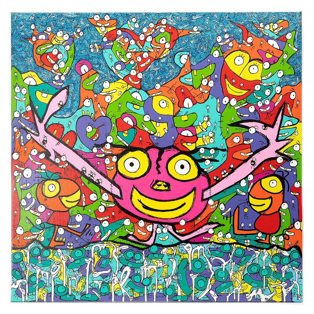 VHILO H PERSSON. "Reach for the sky", akryl på duk, signerad och daterad 2020 a tergo. — Paintings — Stockholms Auktionsverk Göteborg