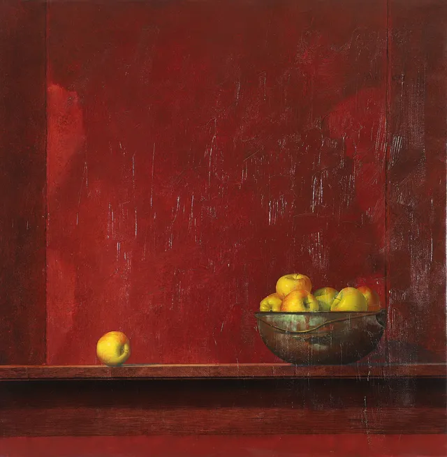 ALLAN MADSEN. "Äpple", olja på duk, signerad Madsen.
