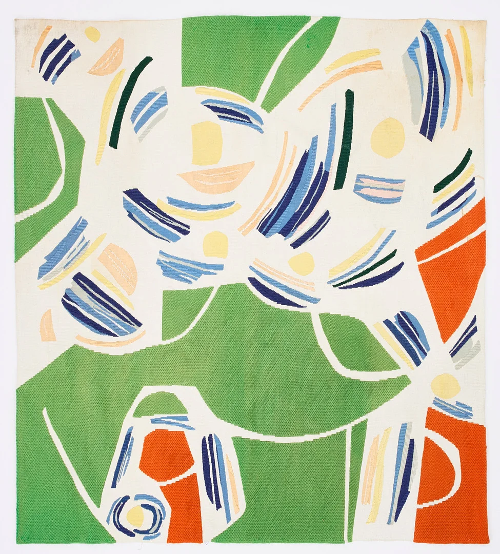LARS GYNNING. Vävd tapet, Pinton Frères, gobelängteknik, komponerad på 1970-1980-talet, ca 172 x 192 cm. — European Carpets & Textiles — Stockholms Auktionsverk Fine Art